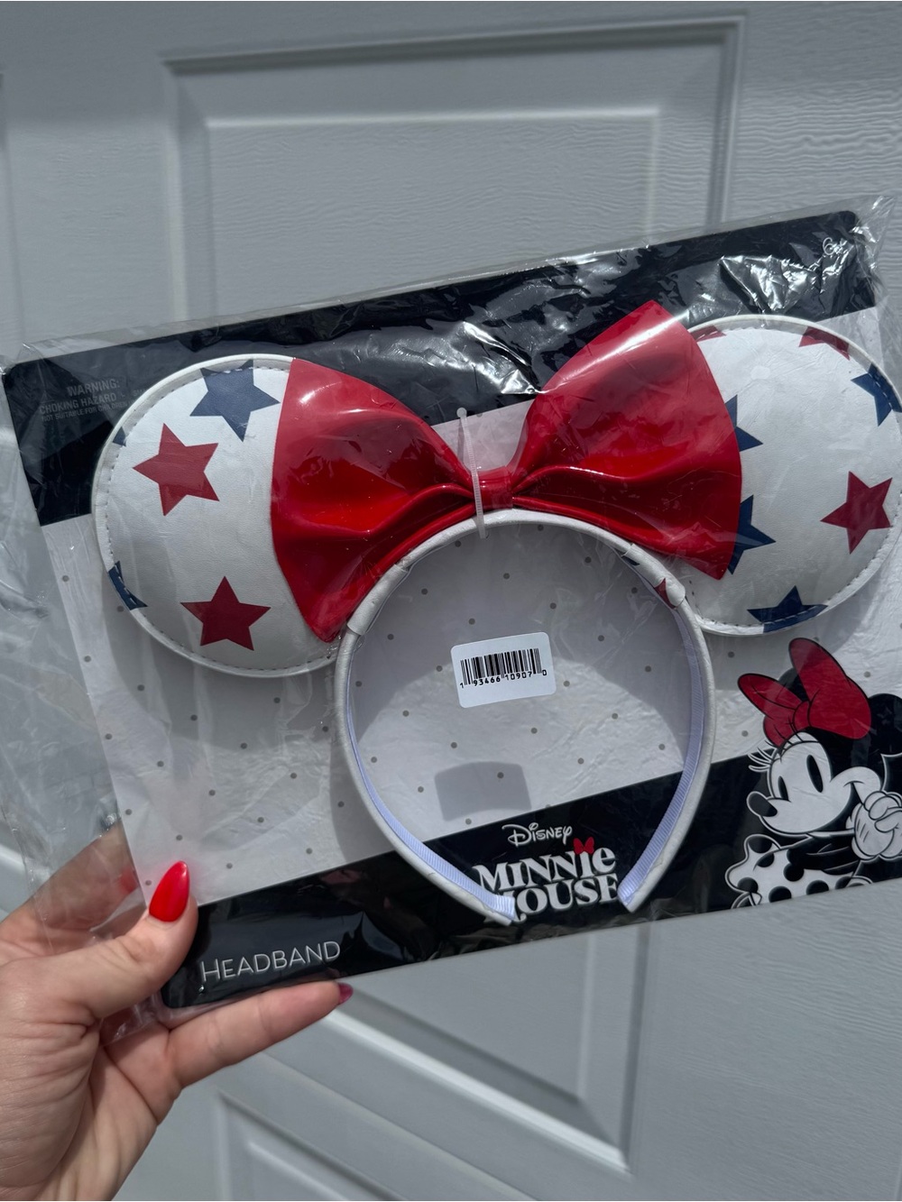 Disney Minnie Mouse Patriotic Stars Ears Headband Red White Blue NEW Sealed